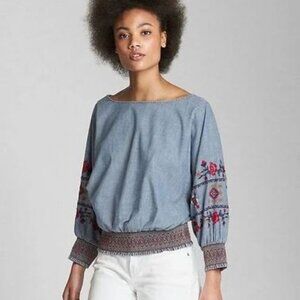 Gap Embroidered Boho Blouse